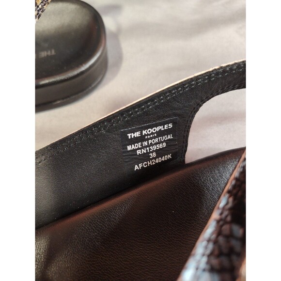 Women's The Kooples Snake Print Western Flat Sandal 38 US 7.5 - Picture 6 of 8